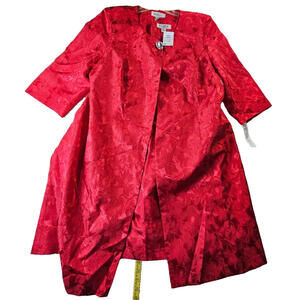 Danillo Women's 18W Topper Jacket & Sleeveless Dress Suit Set Christmas Red